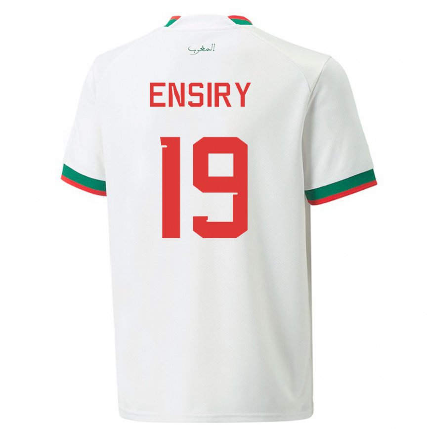 Niño Camiseta Marruecos Youssef Ensiry #19 Blanco 2ª Equipación 22-24 Perú