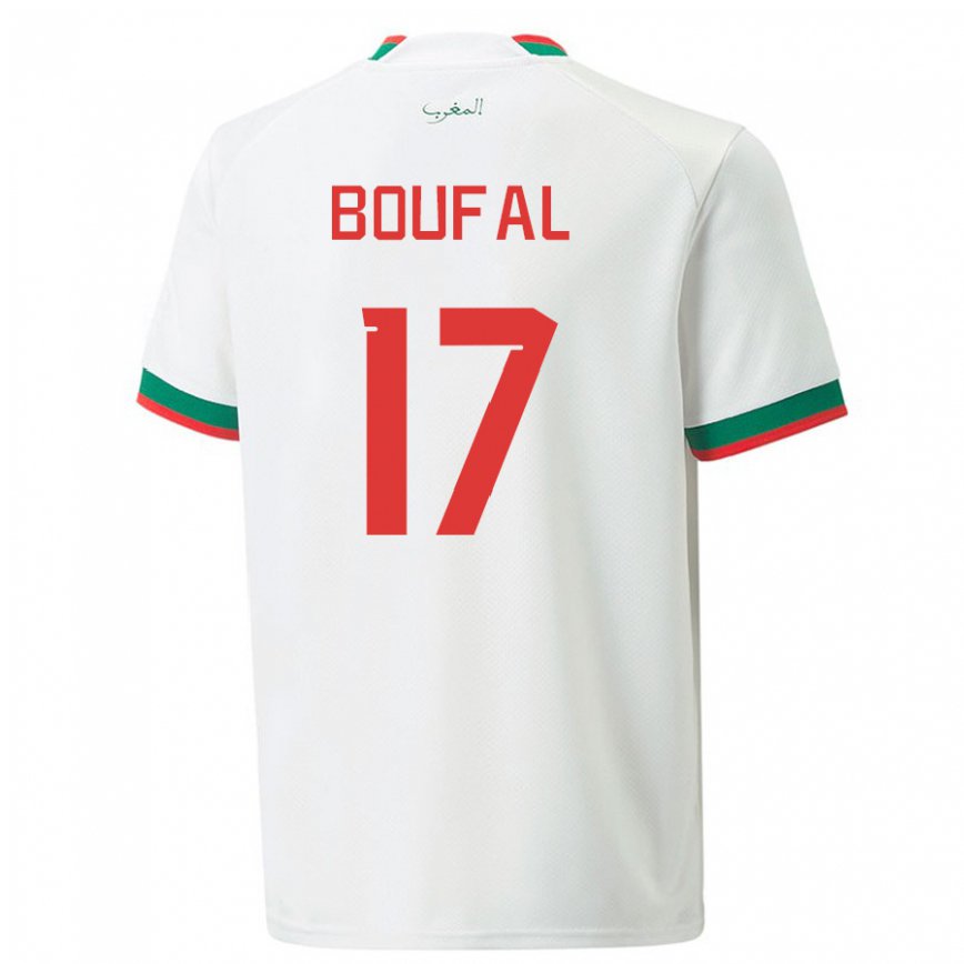 Niño Camiseta Marruecos Sofiane Boufal #17 Blanco 2ª Equipación 22-24 Perú