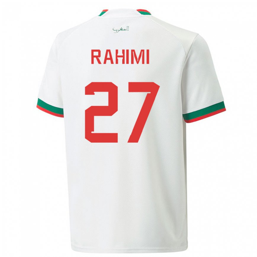 Niño Camiseta Marruecos Soufiane Rahimi #27 Blanco 2ª Equipación 22-24 Perú