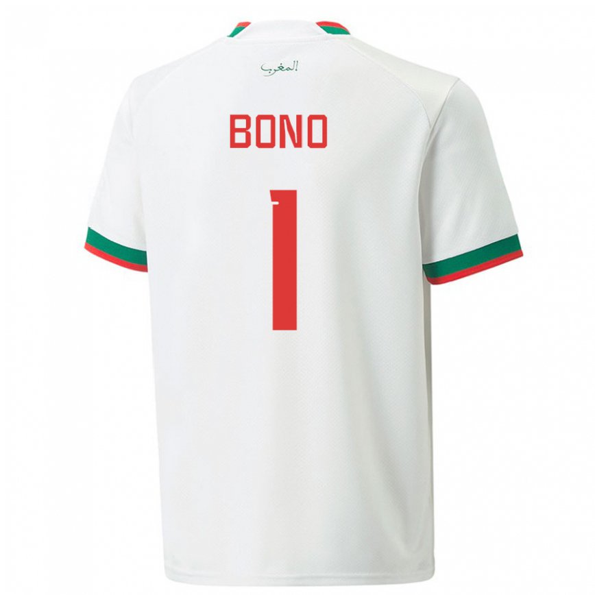 Niño Camiseta Marruecos Bono #1 Blanco 2ª Equipación 22-24 Perú