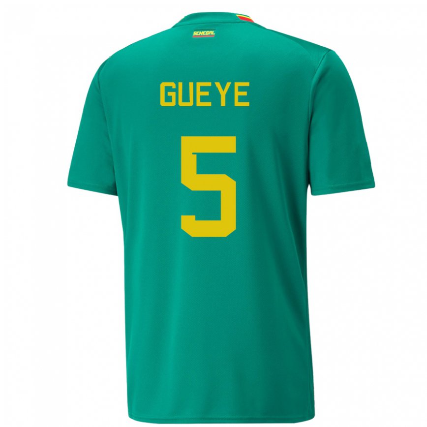 Niño Camiseta Senegal Idrissa Gueye #5 Verde 2ª Equipación 22-24 Perú