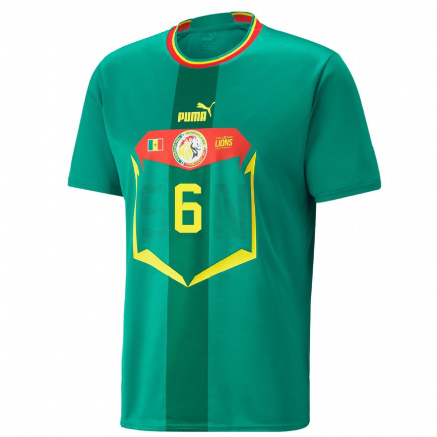 Niño Camiseta Senegal Nampalys Mendy #6 Verde 2ª Equipación 22-24 Perú