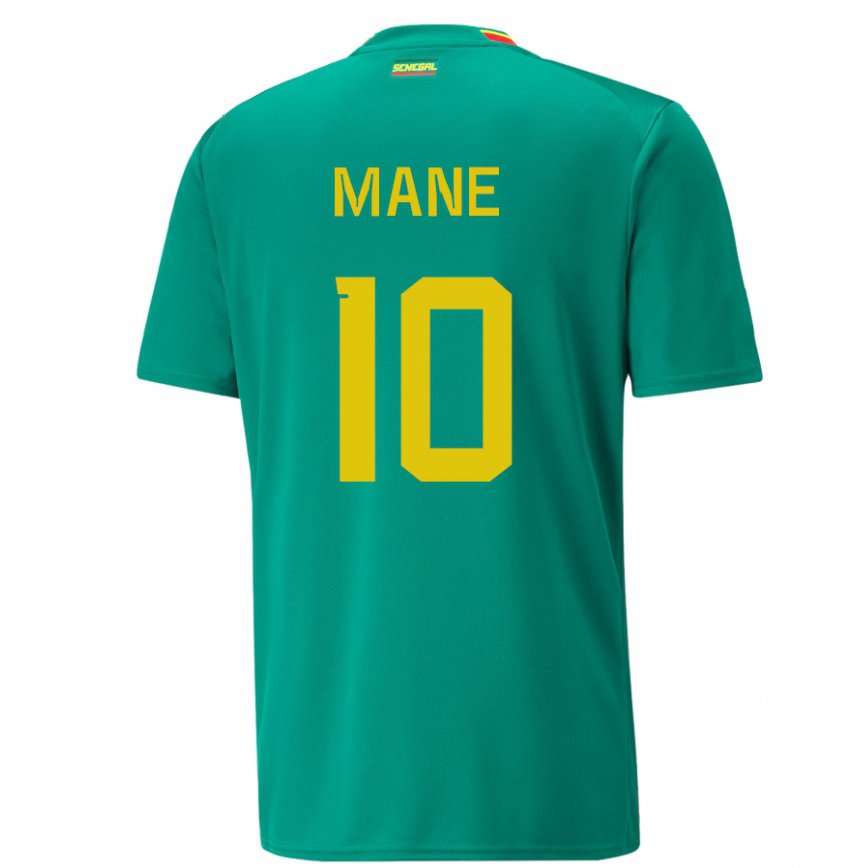 Niño Camiseta Senegal Sadio Mane #10 Verde 2ª Equipación 22-24 Perú