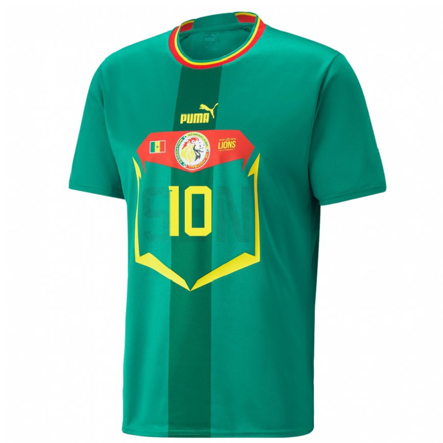 Niño Camiseta Senegal Sadio Mane #10 Verde 2ª Equipación 22-24 Perú