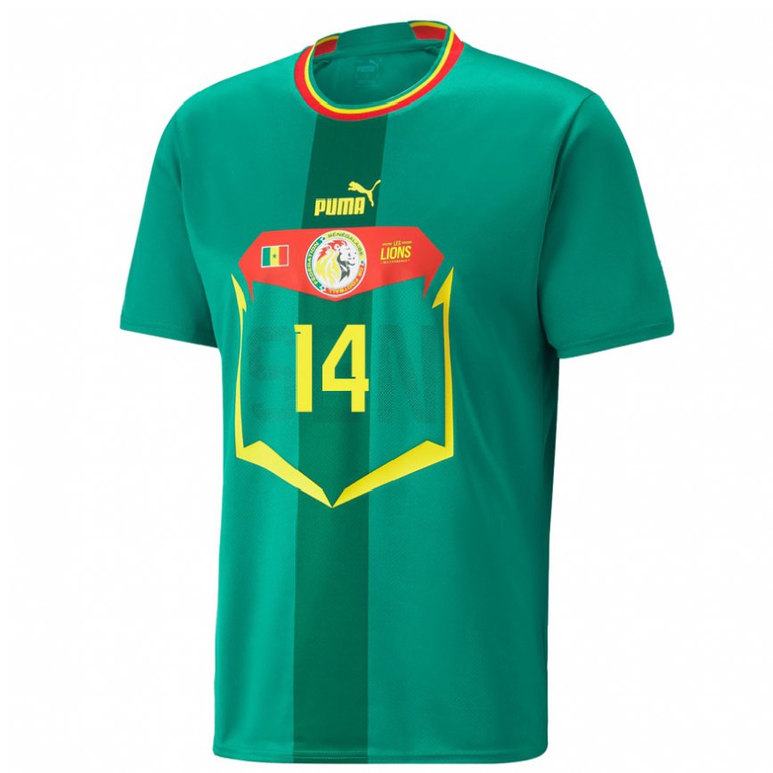 Niño Camiseta Senegal Pape Sarr #14 Verde 2ª Equipación 22-24 Perú