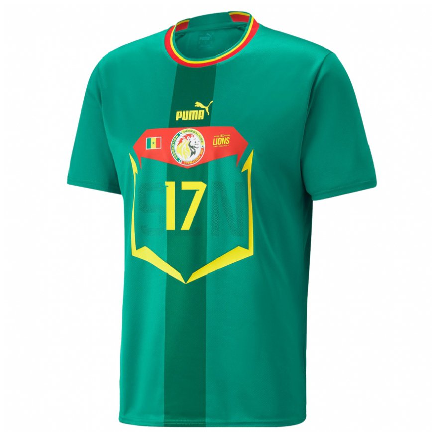 Niño Camiseta Senegal Pape Matar Sarr #17 Verde 2ª Equipación 22-24 Perú