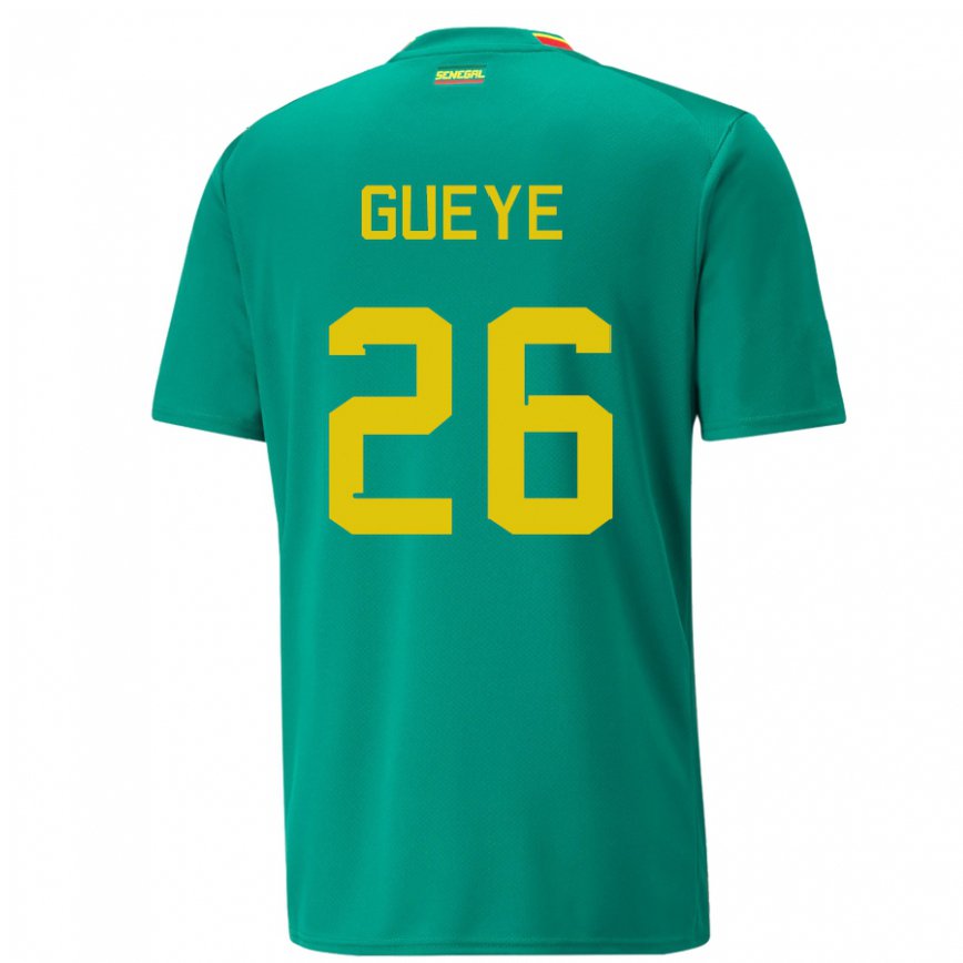 Niño Camiseta Senegal Pape Gueye #26 Verde 2ª Equipación 22-24 Perú