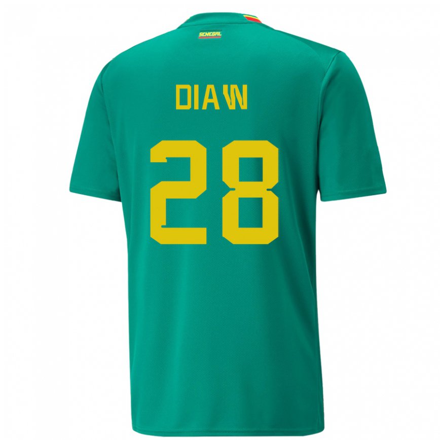 Niño Camiseta Senegal Mory Diaw #28 Verde 2ª Equipación 22-24 Perú