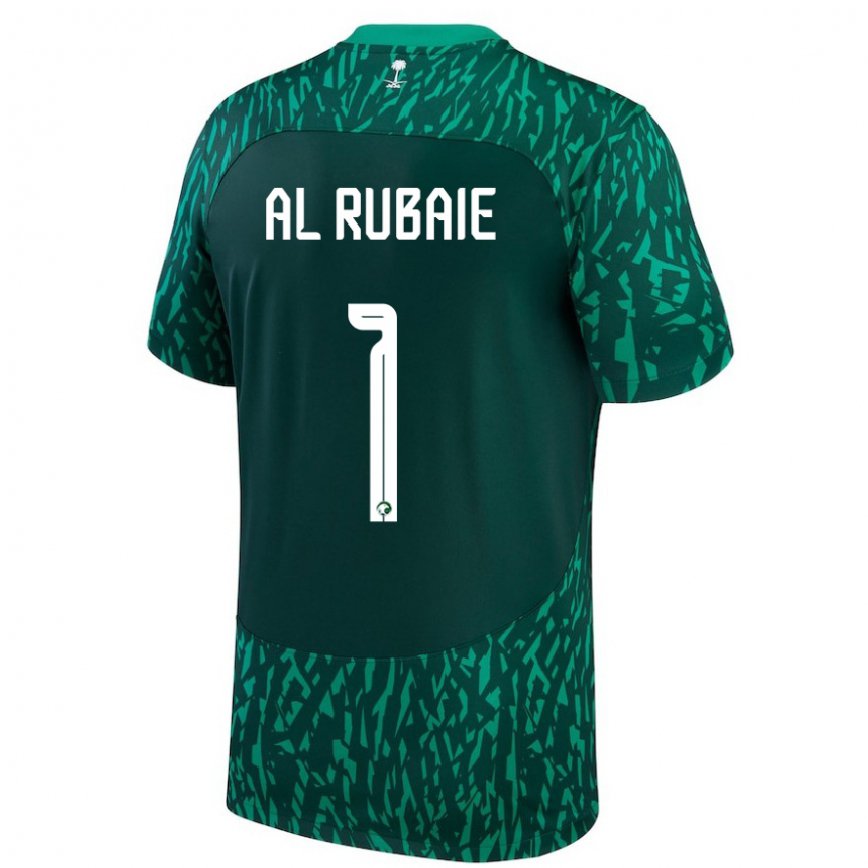 Niño Camiseta Arabia Saudita Mohammed Al Rubaie #1 Verde Oscuro 2ª Equipación 22-24 Perú