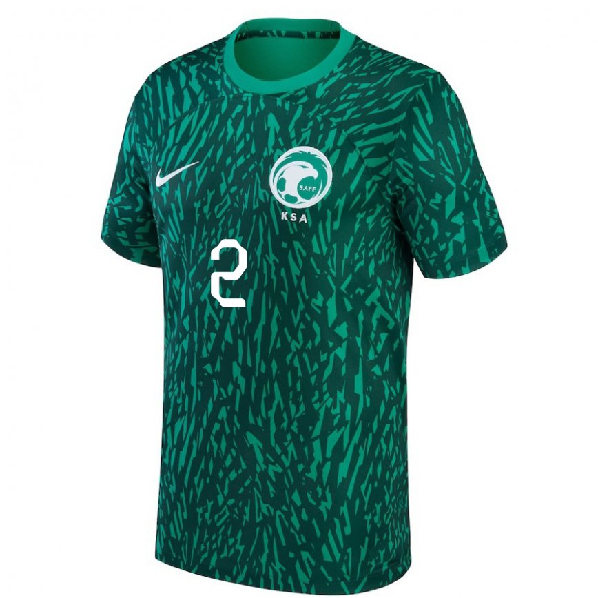 Niño Camiseta Arabia Saudita Sultan Al Ghanam #2 Verde Oscuro 2ª Equipación 22-24 Perú