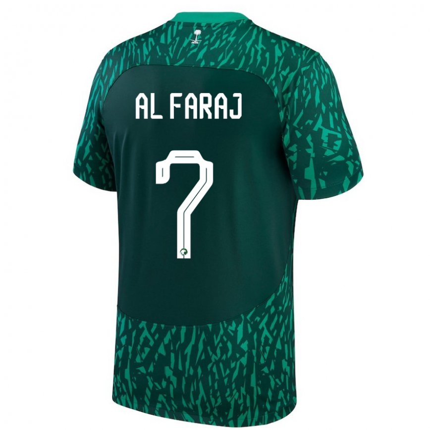 Niño Camiseta Arabia Saudita Salman Al Faraj #7 Verde Oscuro 2ª Equipación 22-24 Perú