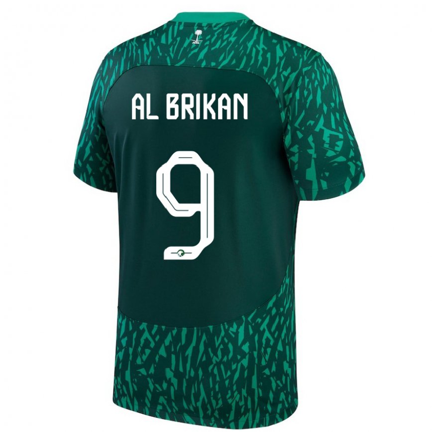 Niño Camiseta Arabia Saudita Feras Al Brikan #9 Verde Oscuro 2ª Equipación 22-24 Perú