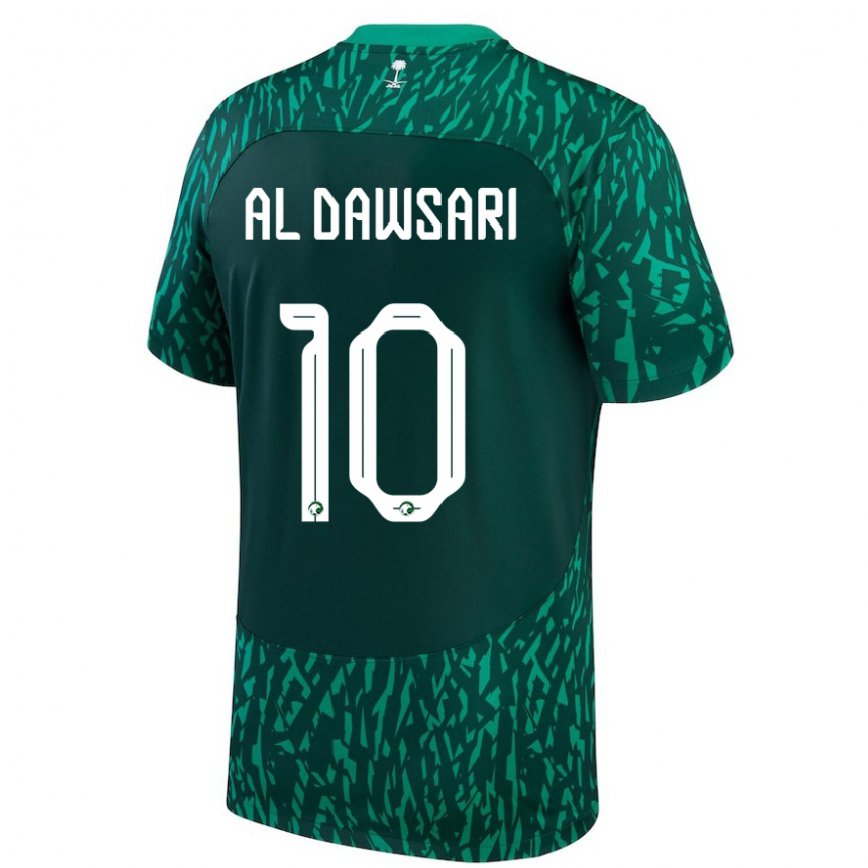 Niño Camiseta Arabia Saudita Salem Al Dawsari #10 Verde Oscuro 2ª Equipación 22-24 Perú