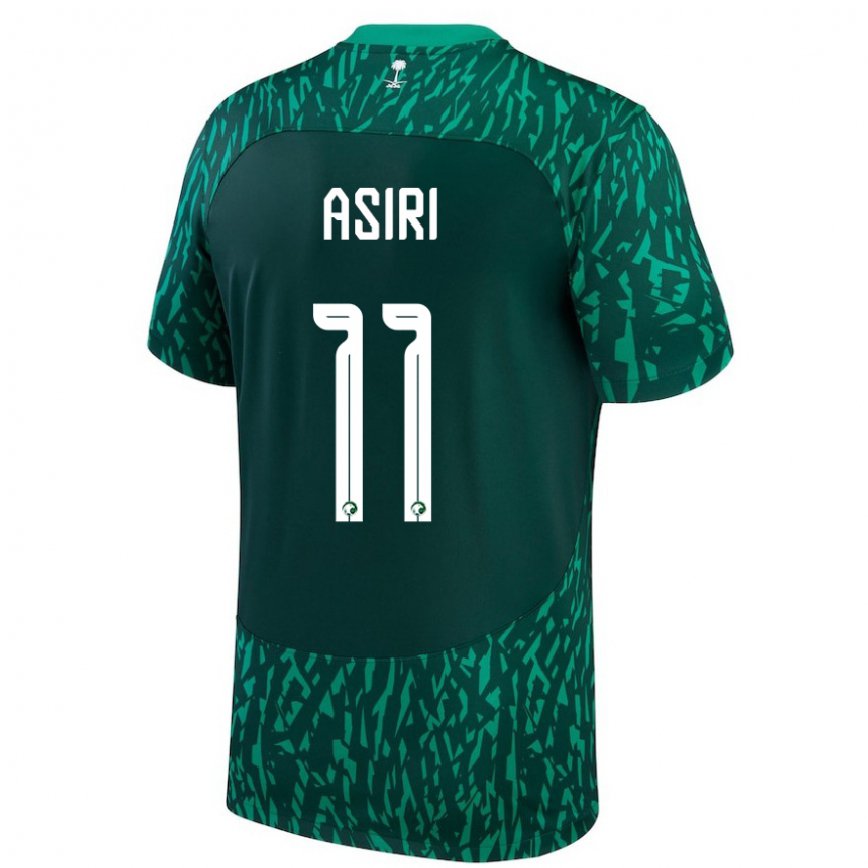 Niño Camiseta Arabia Saudita Haitham Asiri #11 Verde Oscuro 2ª Equipación 22-24 Perú