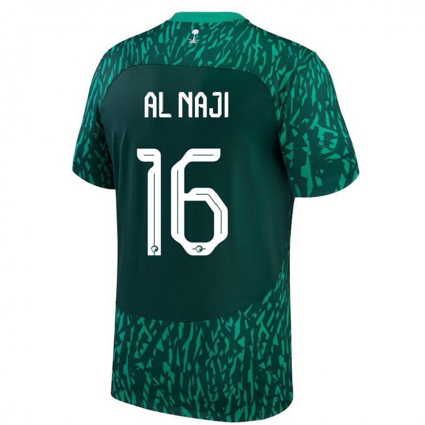 Niño Camiseta Arabia Saudita Sami Al Naji #16 Verde Oscuro 2ª Equipación 22-24 Perú