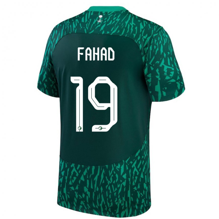 Niño Camiseta Arabia Saudita Fahad Al Muwallad #19 Verde Oscuro 2ª Equipación 22-24 Perú