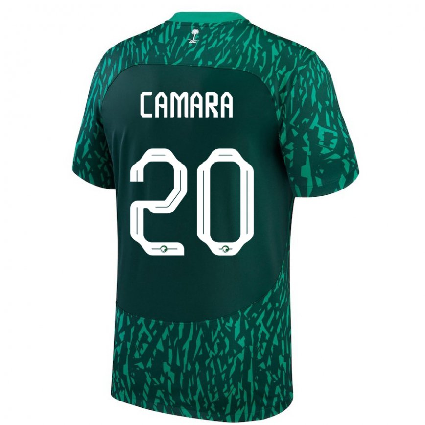 Niño Camiseta Arabia Saudita Haroune Camara #20 Verde Oscuro 2ª Equipación 22-24 Perú