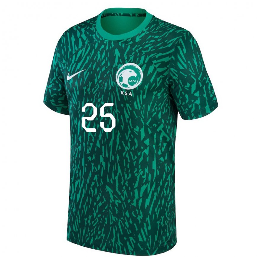 Niño Camiseta Arabia Saudita Awad Al Nashri #25 Verde Oscuro 2ª Equipación 22-24 Perú