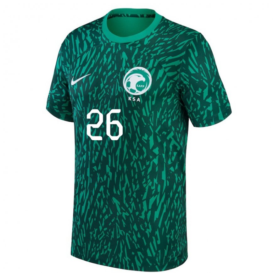 Niño Camiseta Arabia Saudita Riyadh Sharahili #26 Verde Oscuro 2ª Equipación 22-24 Perú