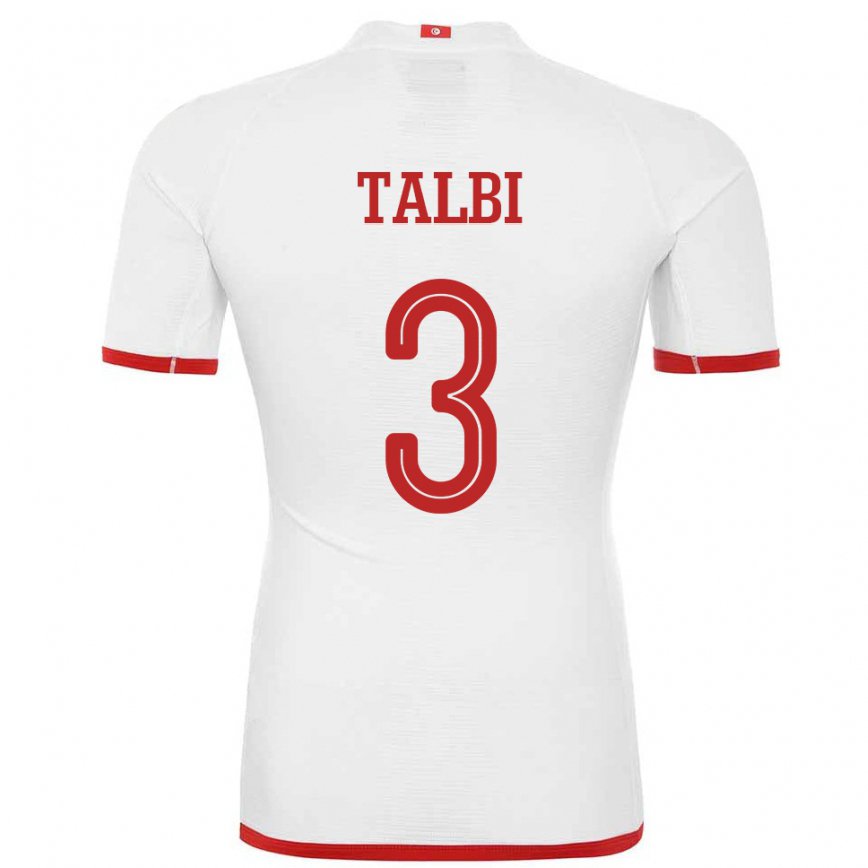 Niño Camiseta Túnez Montassar Talbi #3 Blanco 2ª Equipación 22-24 Perú