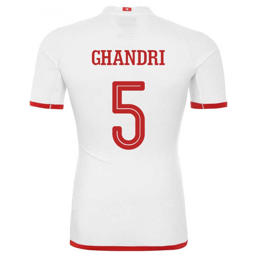 Niño Camiseta Túnez Nader Ghandri #5 Blanco 2ª Equipación 22-24 Perú