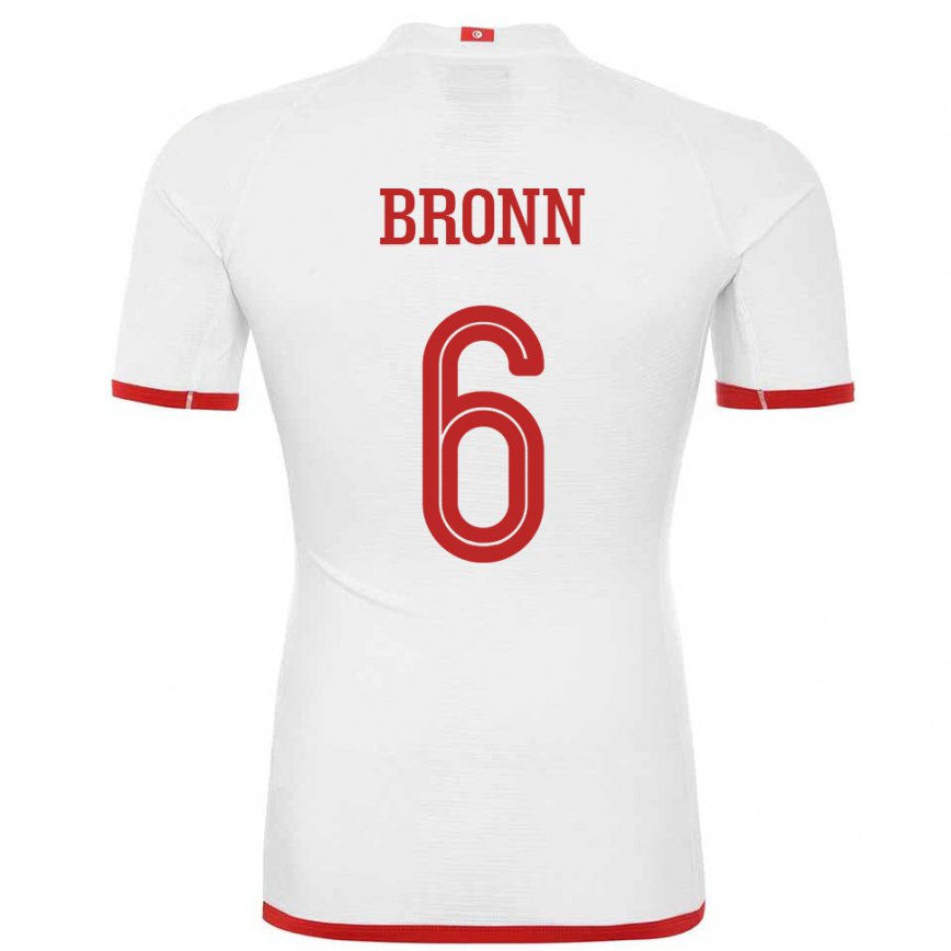 Niño Camiseta Túnez Dylan Bronn #6 Blanco 2ª Equipación 22-24 Perú