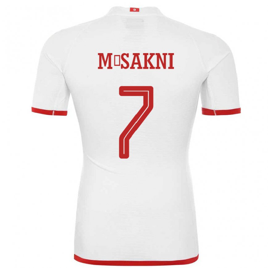 Niño Camiseta Túnez Youssef M Sakni #7 Blanco 2ª Equipación 22-24 Perú