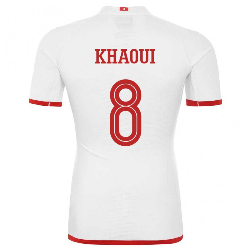 Niño Camiseta Túnez Saif Eddine Khaoui #8 Blanco 2ª Equipación 22-24 Perú