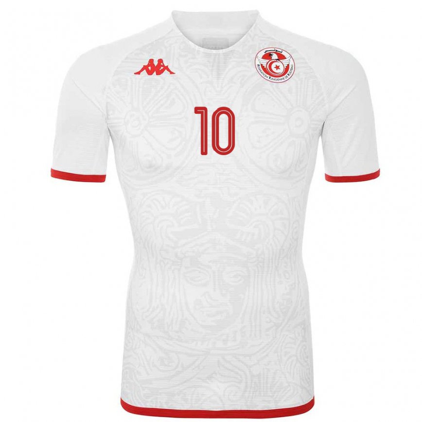 Niño Camiseta Túnez Wahbi Khazri #10 Blanco 2ª Equipación 22-24 Perú