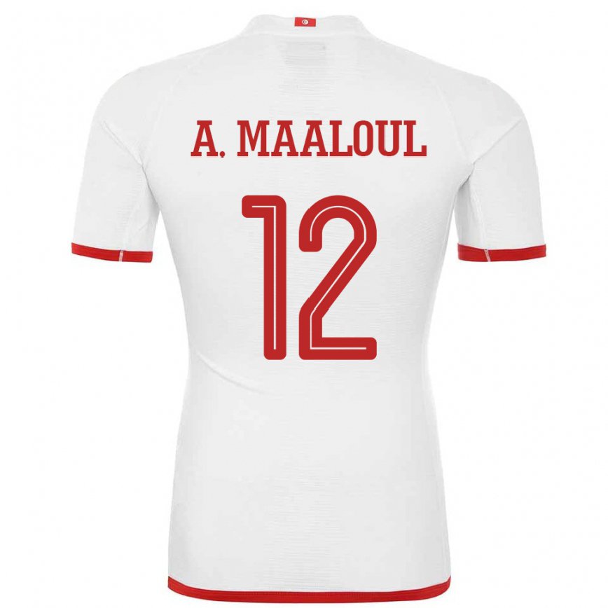 Niño Camiseta Túnez Ali Maaloul #12 Blanco 2ª Equipación 22-24 Perú