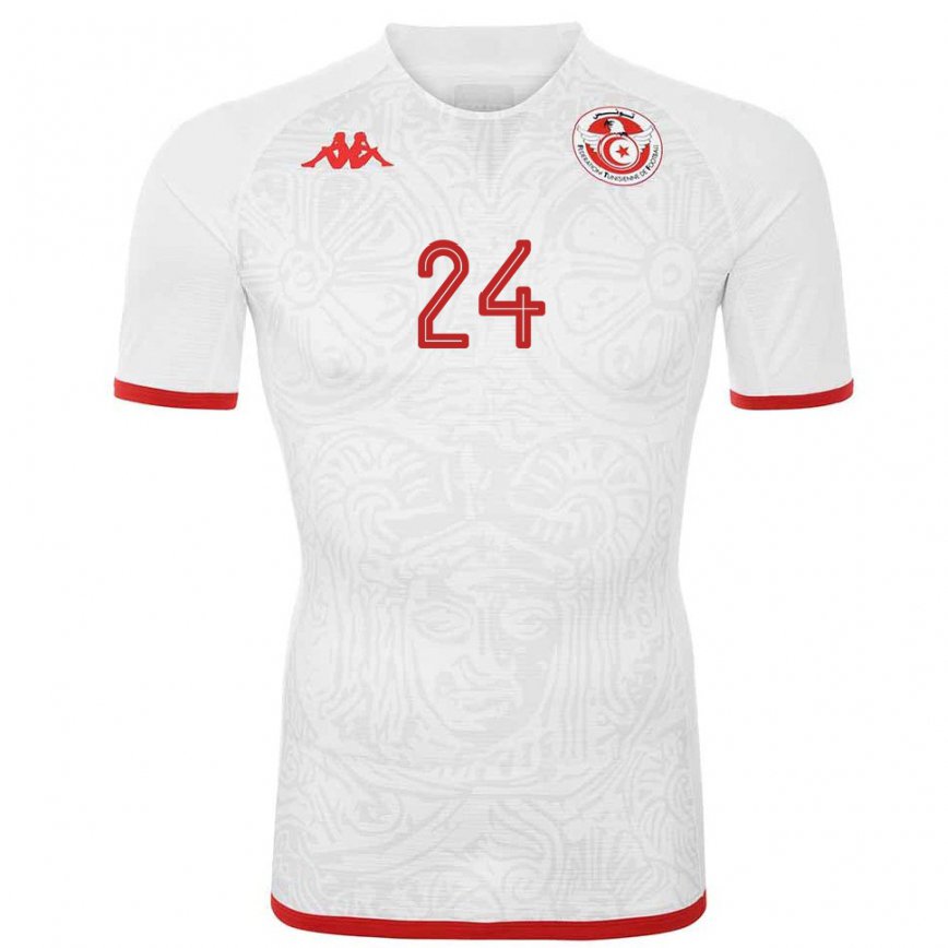 Niño Camiseta Túnez Rami Kaib #24 Blanco 2ª Equipación 22-24 Perú