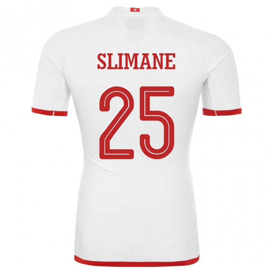 Niño Camiseta Túnez Anis Ben Slimane #25 Blanco 2ª Equipación 22-24 Perú