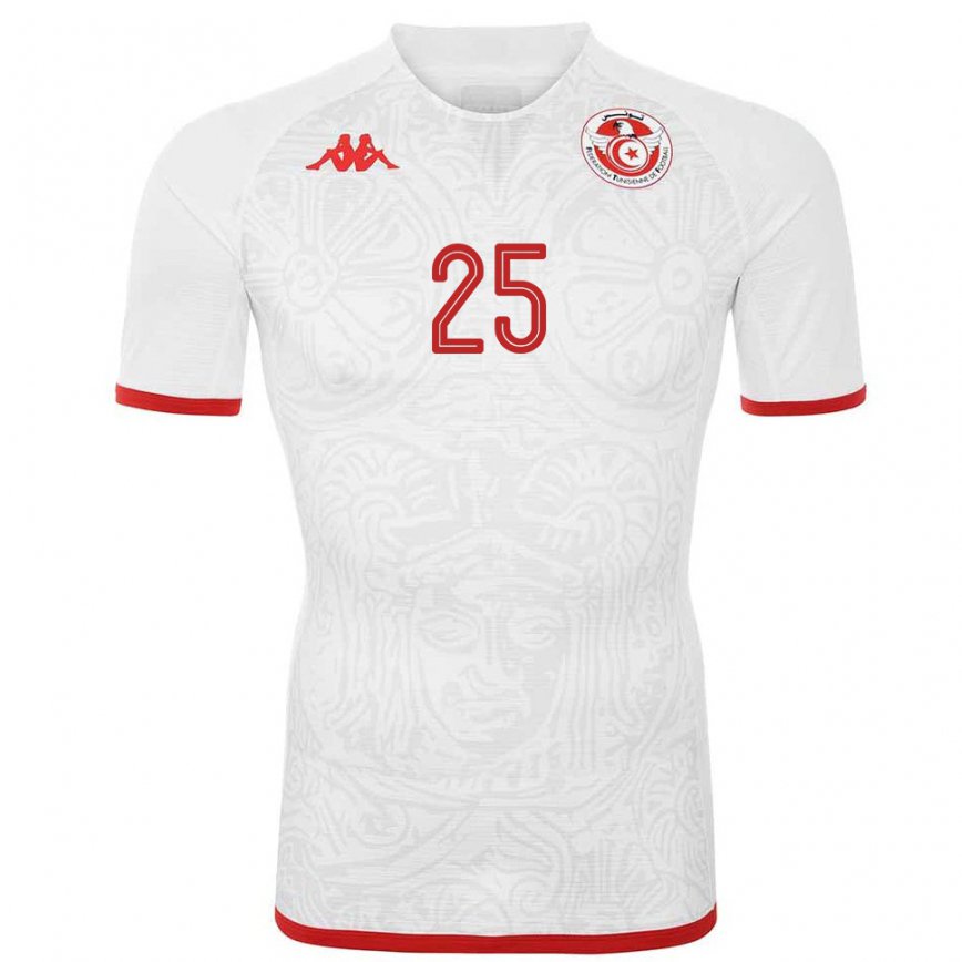 Niño Camiseta Túnez Anis Ben Slimane #25 Blanco 2ª Equipación 22-24 Perú