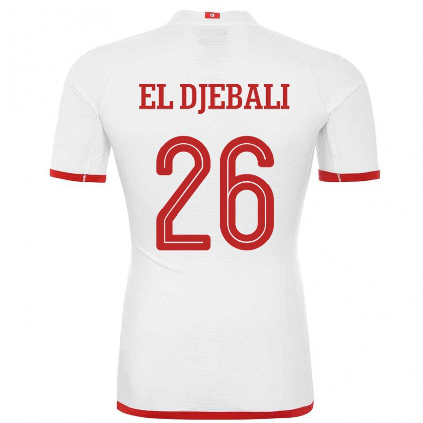 Niño Camiseta Túnez Chaim El Djebali #26 Blanco 2ª Equipación 22-24 Perú