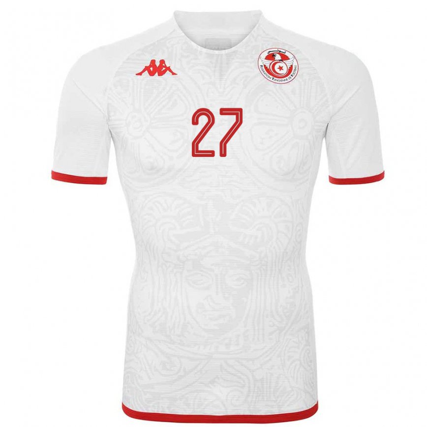 Niño Camiseta Túnez Issam Jebali #27 Blanco 2ª Equipación 22-24 Perú