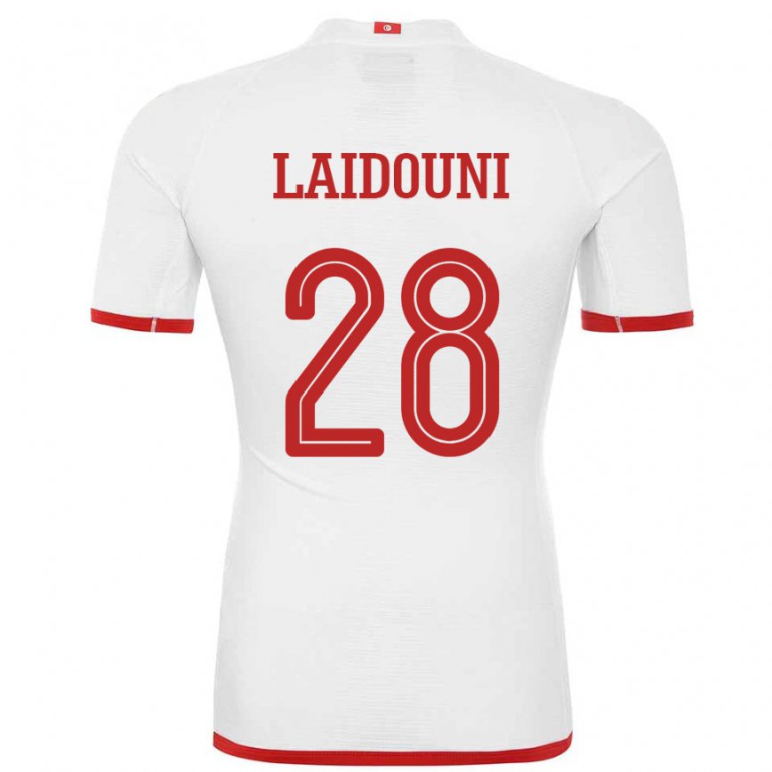 Niño Camiseta Túnez Aissa Laidouni #28 Blanco 2ª Equipación 22-24 Perú