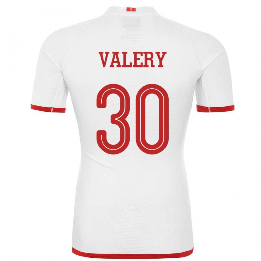 Niño Camiseta Túnez Yann Valery #30 Blanco 2ª Equipación 22-24 Perú