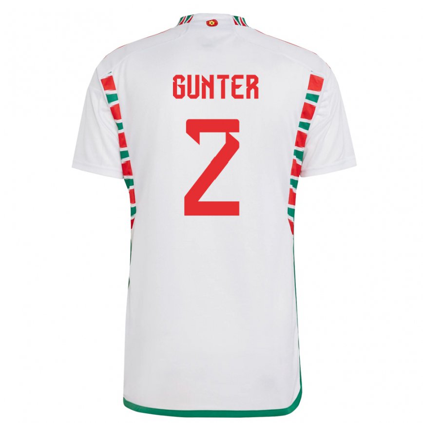 Niño Camiseta Gales Chris Gunter #2 Blanco 2ª Equipación 22-24 Perú