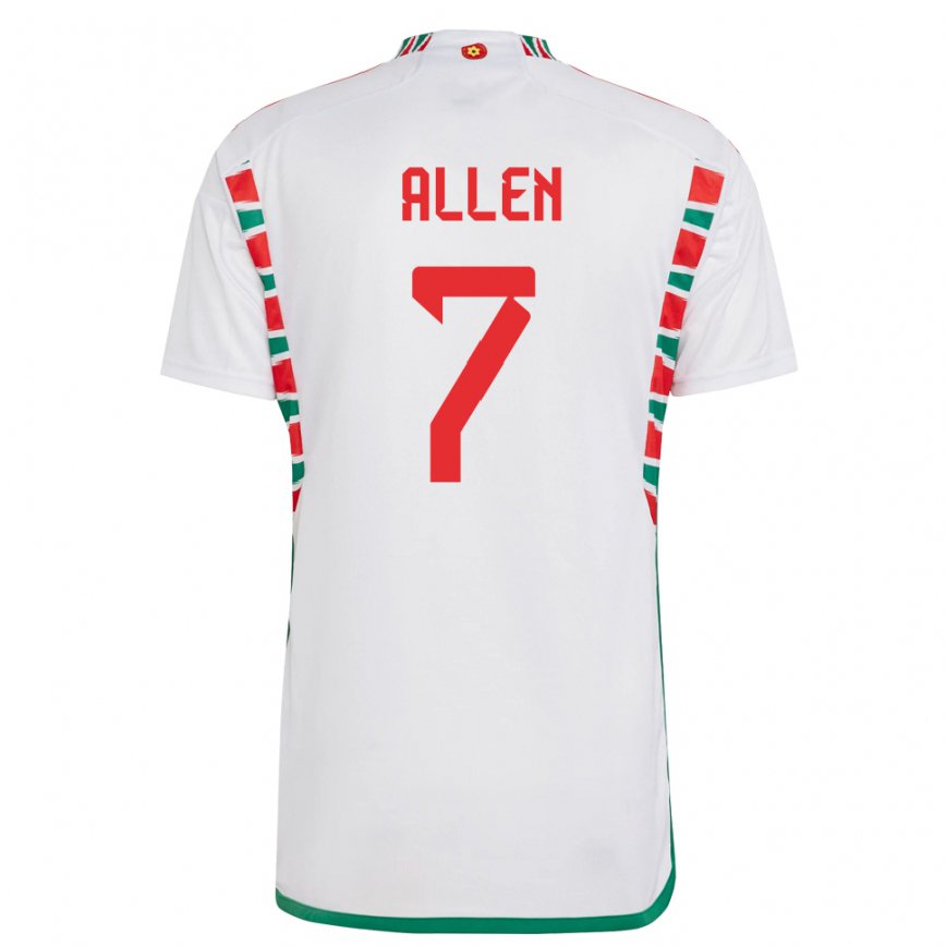 Niño Camiseta Gales Joe Allen #7 Blanco 2ª Equipación 22-24 Perú