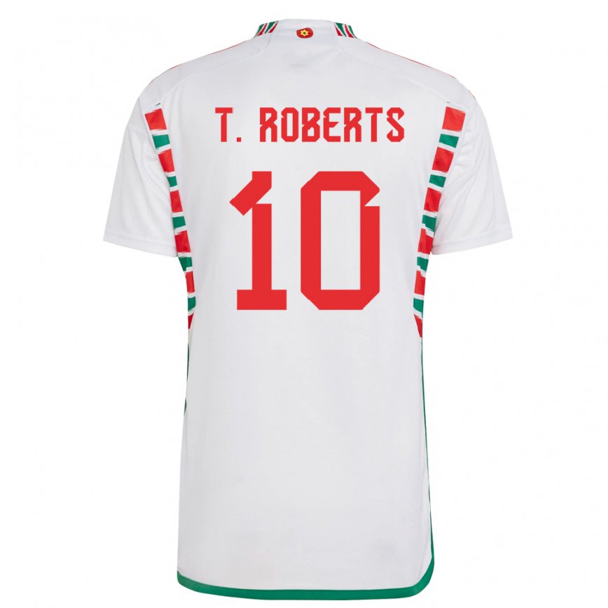 Niño Camiseta Gales Tyler Roberts #10 Blanco 2ª Equipación 22-24 Perú