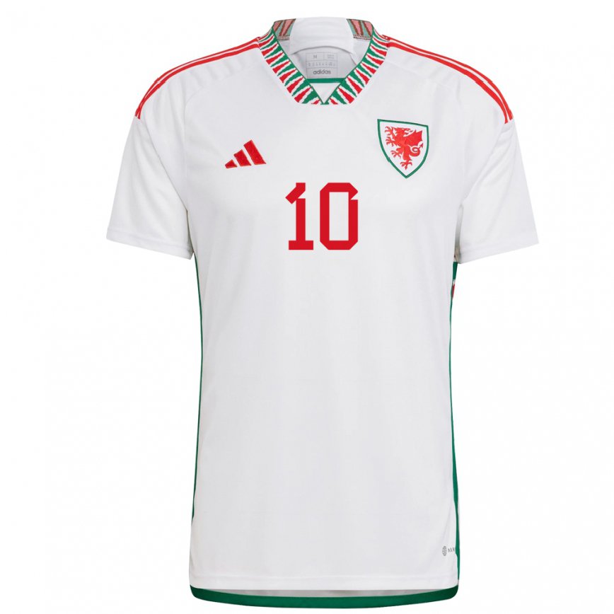 Niño Camiseta Gales Tyler Roberts #10 Blanco 2ª Equipación 22-24 Perú