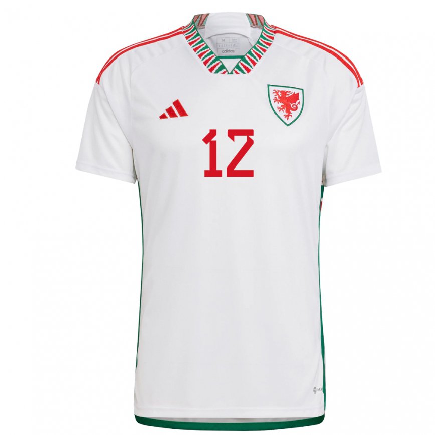 Niño Camiseta Gales Danny Ward #12 Blanco 2ª Equipación 22-24 Perú