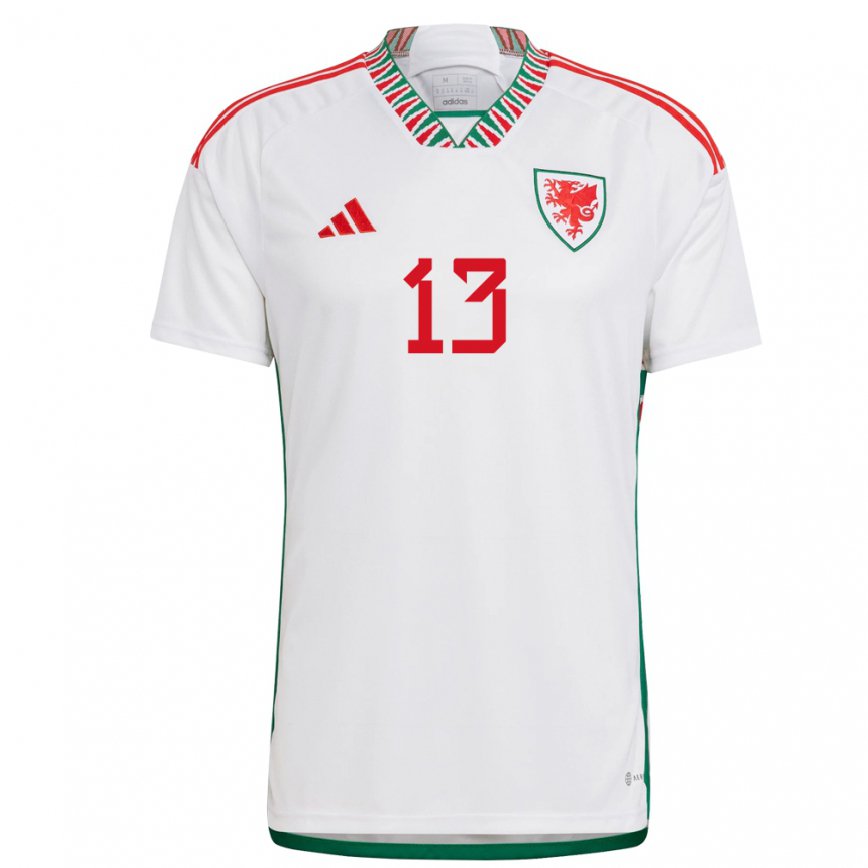 Niño Camiseta Gales Kieffer Moore #13 Blanco 2ª Equipación 22-24 Perú