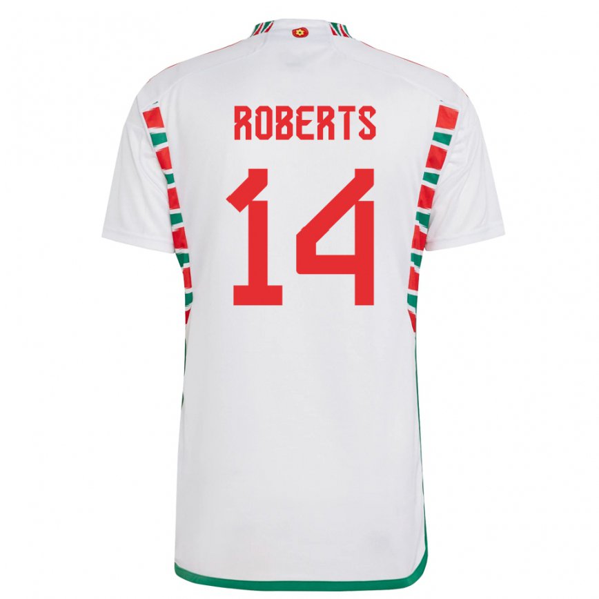 Niño Camiseta Gales Connor Roberts #14 Blanco 2ª Equipación 22-24 Perú