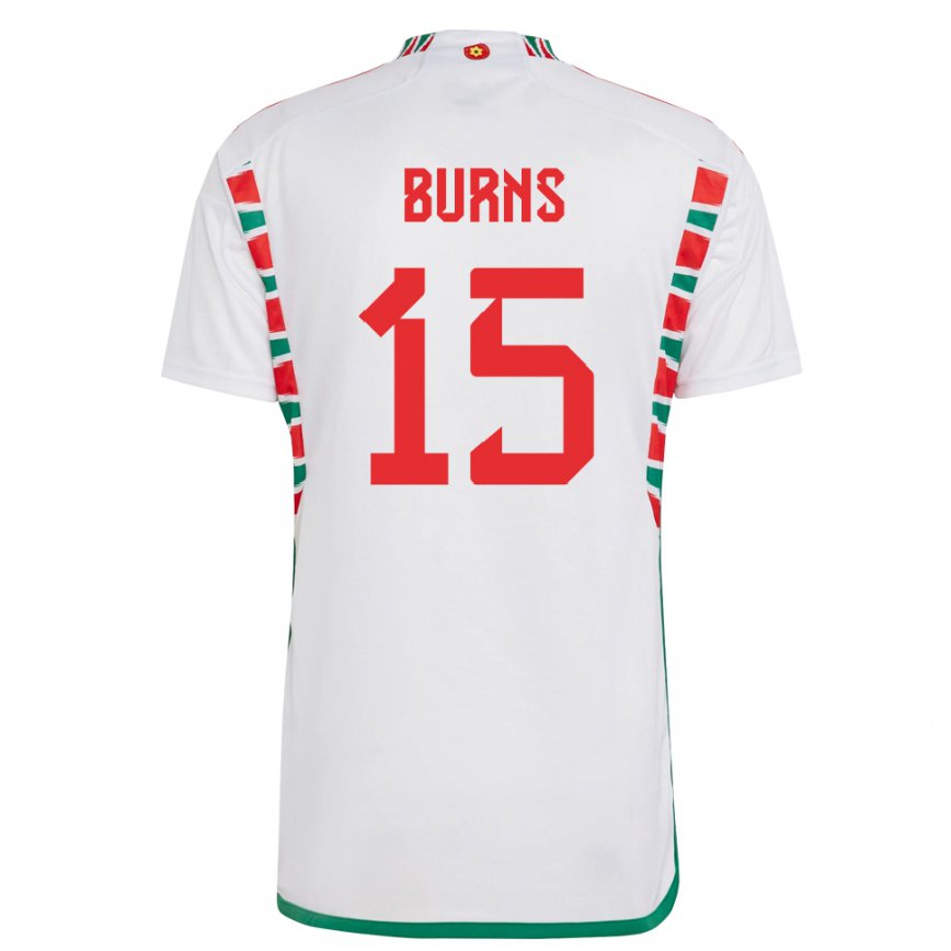 Niño Camiseta Gales Wes Burns #15 Blanco 2ª Equipación 22-24 Perú