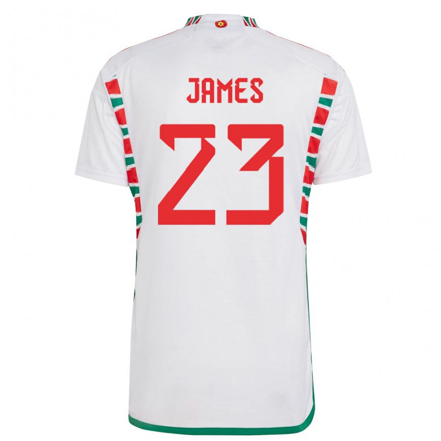 Niño Camiseta Gales Jordan James #23 Blanco 2ª Equipación 22-24 Perú