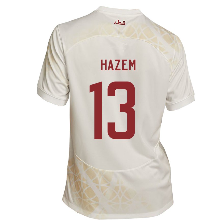 Niño Camiseta Catar Hazem Shehata #13 Beis Dorado 2ª Equipación 22-24 Perú