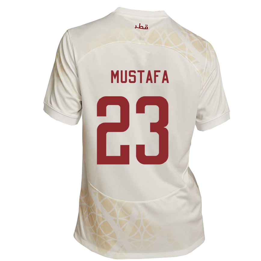 Niño Camiseta Catar Mustafa Mashaal #23 Beis Dorado 2ª Equipación 22-24 Perú