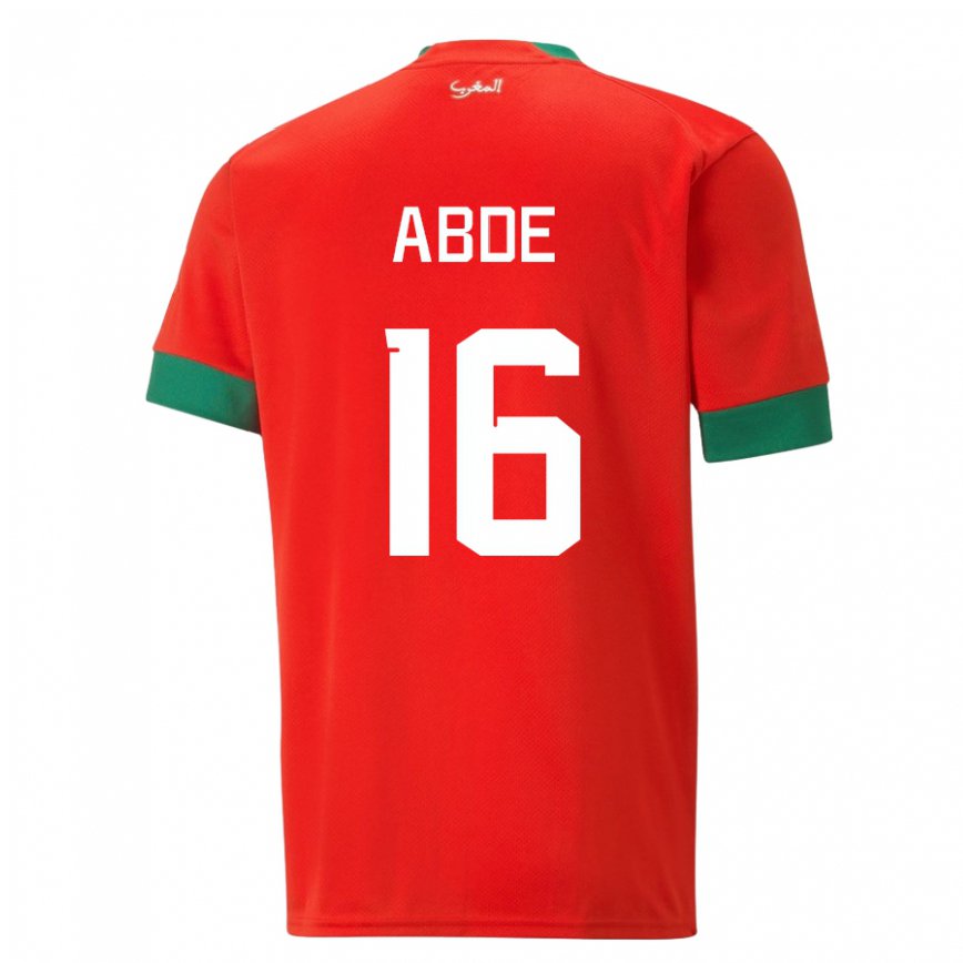 Hombre Camiseta Marruecos Ez Abde #16 Rojo 1ª Equipación 22-24 Perú