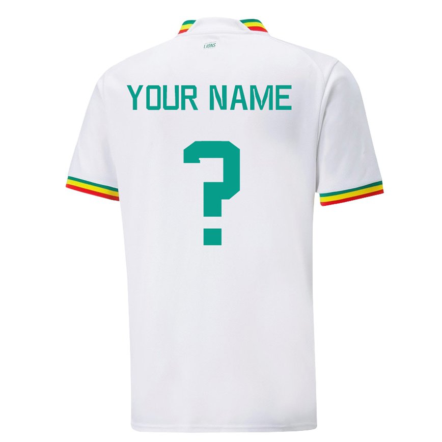 Hombre Camiseta Senegal Su Nombre #0 Blanco 1ª Equipación 22-24 Perú